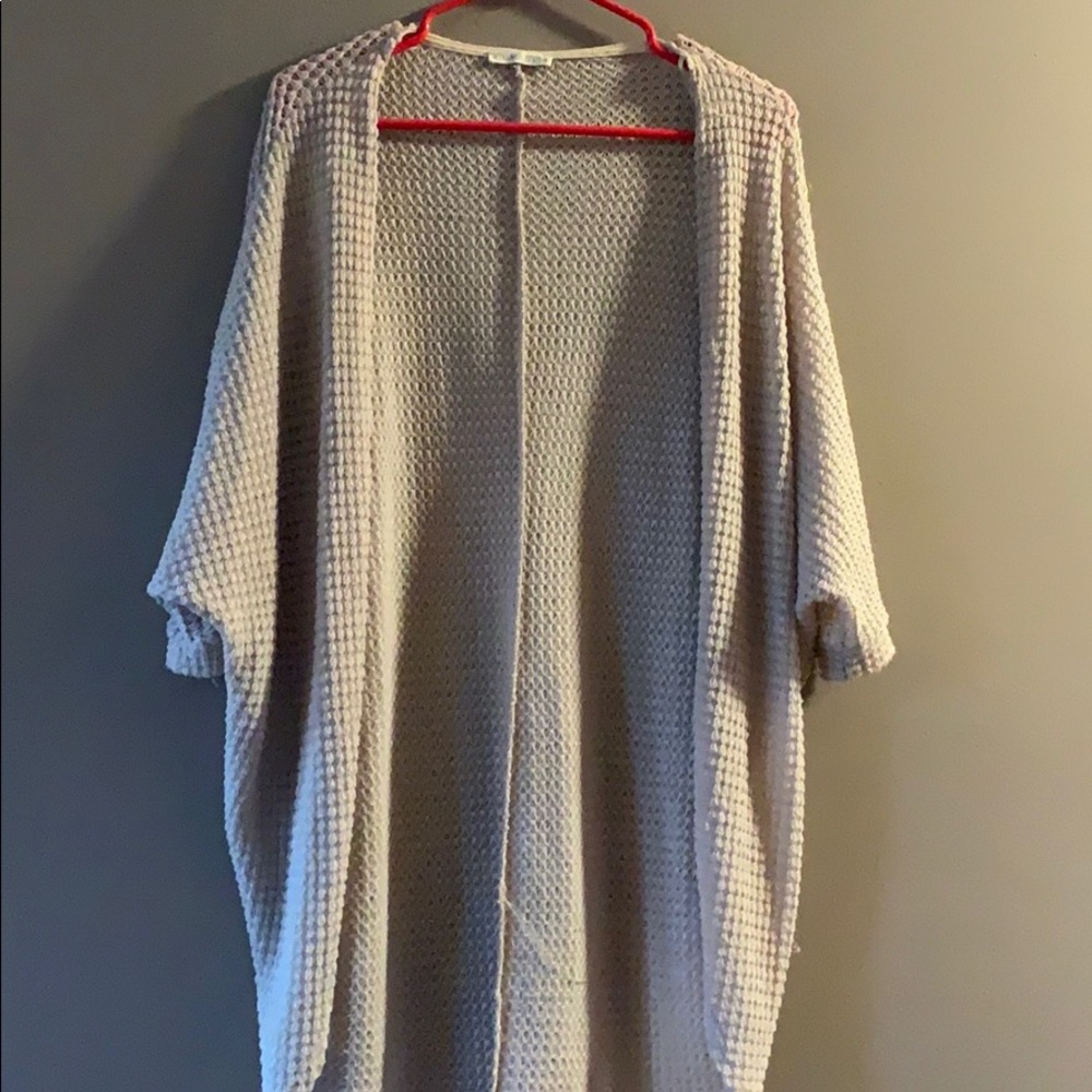 Long beige cardigan